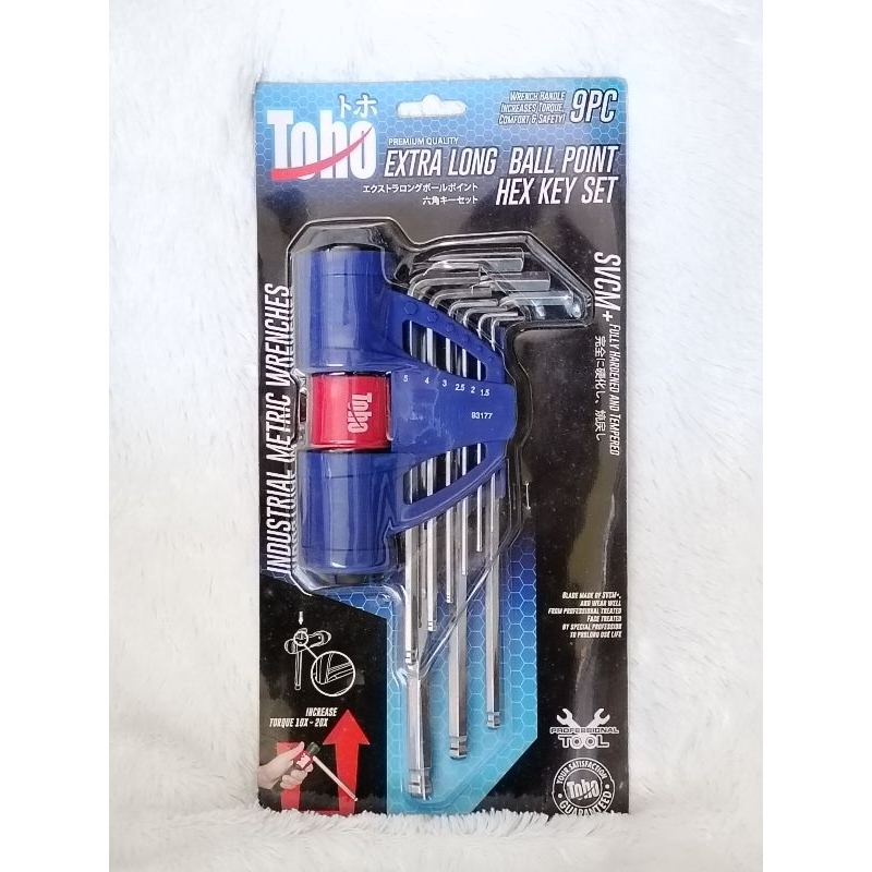 Ekstra long ballpoint 9pc TOHO Hex key set kunci L set 9pcs TOHO