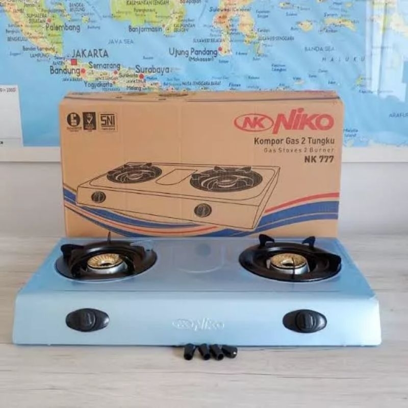 Kompor Gas dua Tungkus stainless - Kompor Niko gas tekanan rendah NK