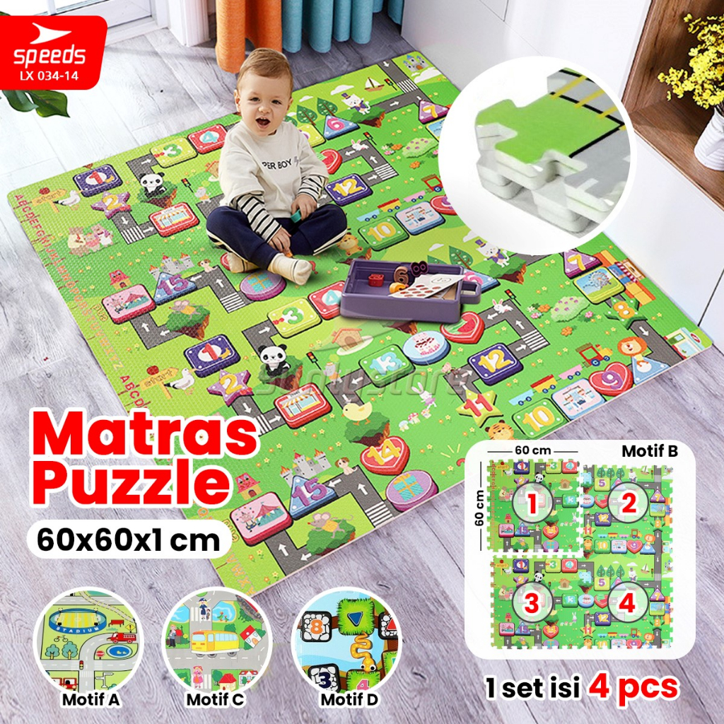 SPEEDS Matras Evamat 60x60cm Matras Puzzle Karpet Puzzle Matras Alas Lantai Evamat  Evamat Matras Al