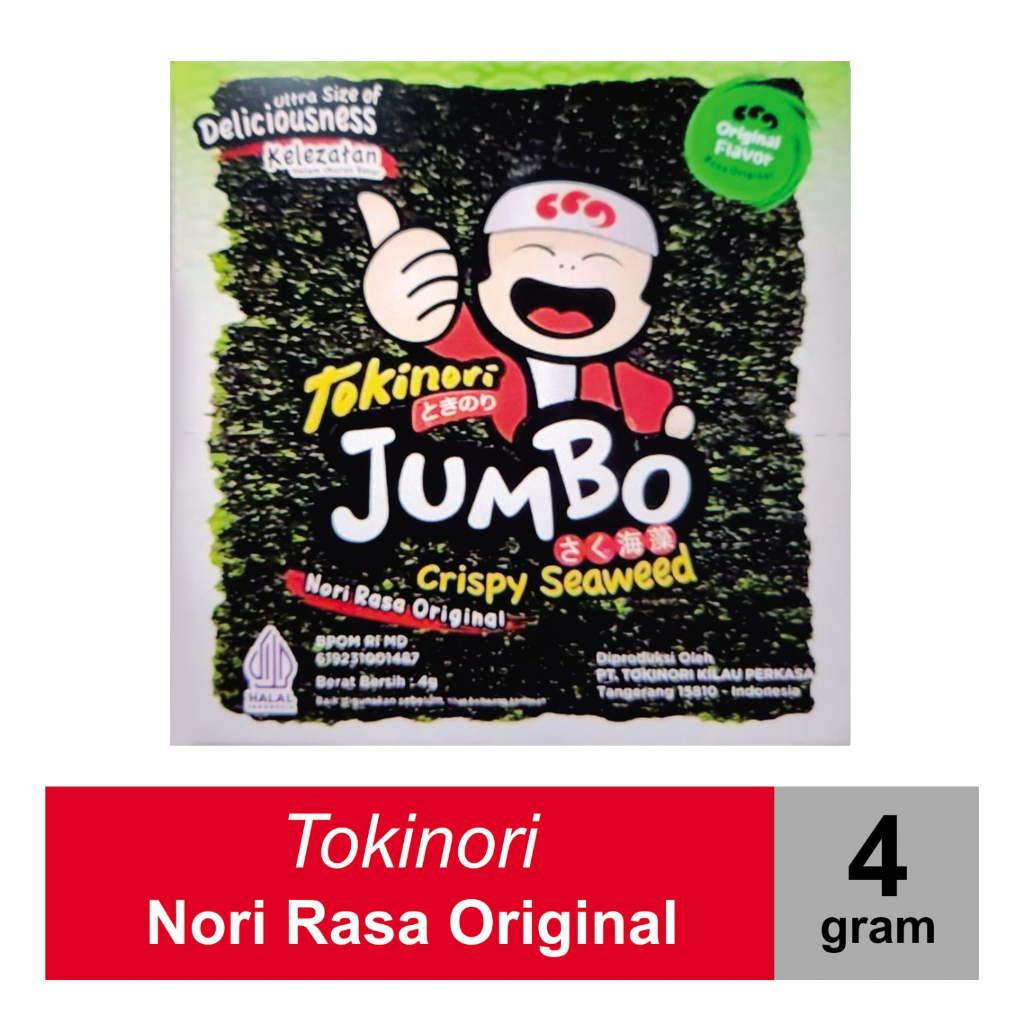 

TOKINORI Seaweed Crispy Rasa Original 4gr Exp Desember 2025 HALAL !!