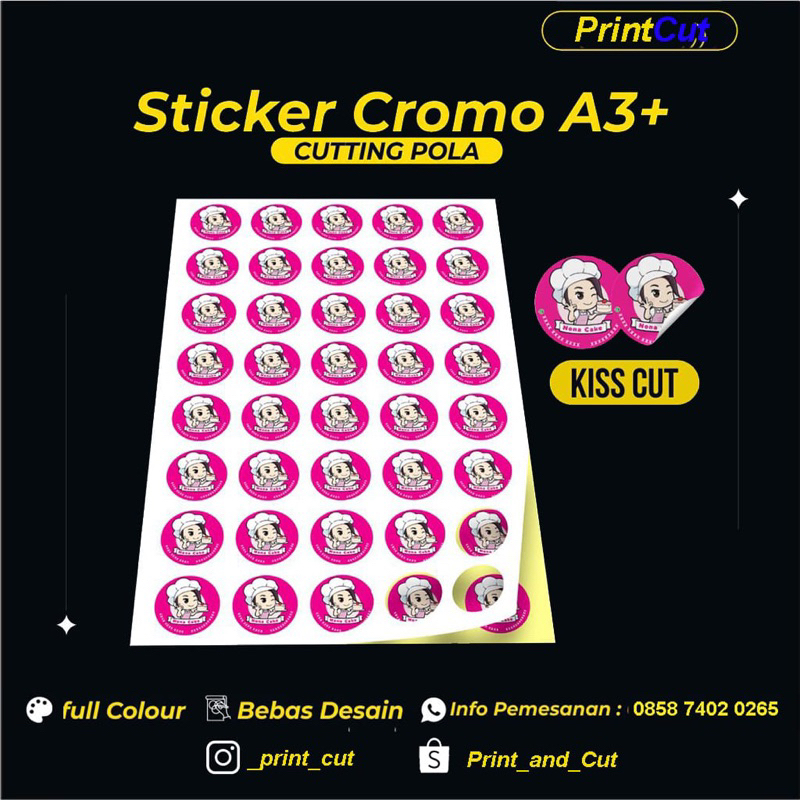 

Cetak Stiker Cromo A3+ / Print Cut Stiker Cromo / Vynil Cuantac