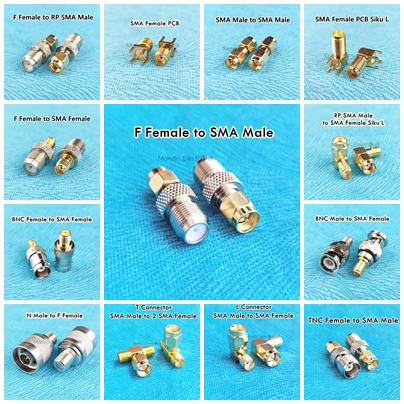 Konektor SMA Male Female Gold - Adapter SMA Male Female - Konektor Sambungan BNC Male Female Taiwan