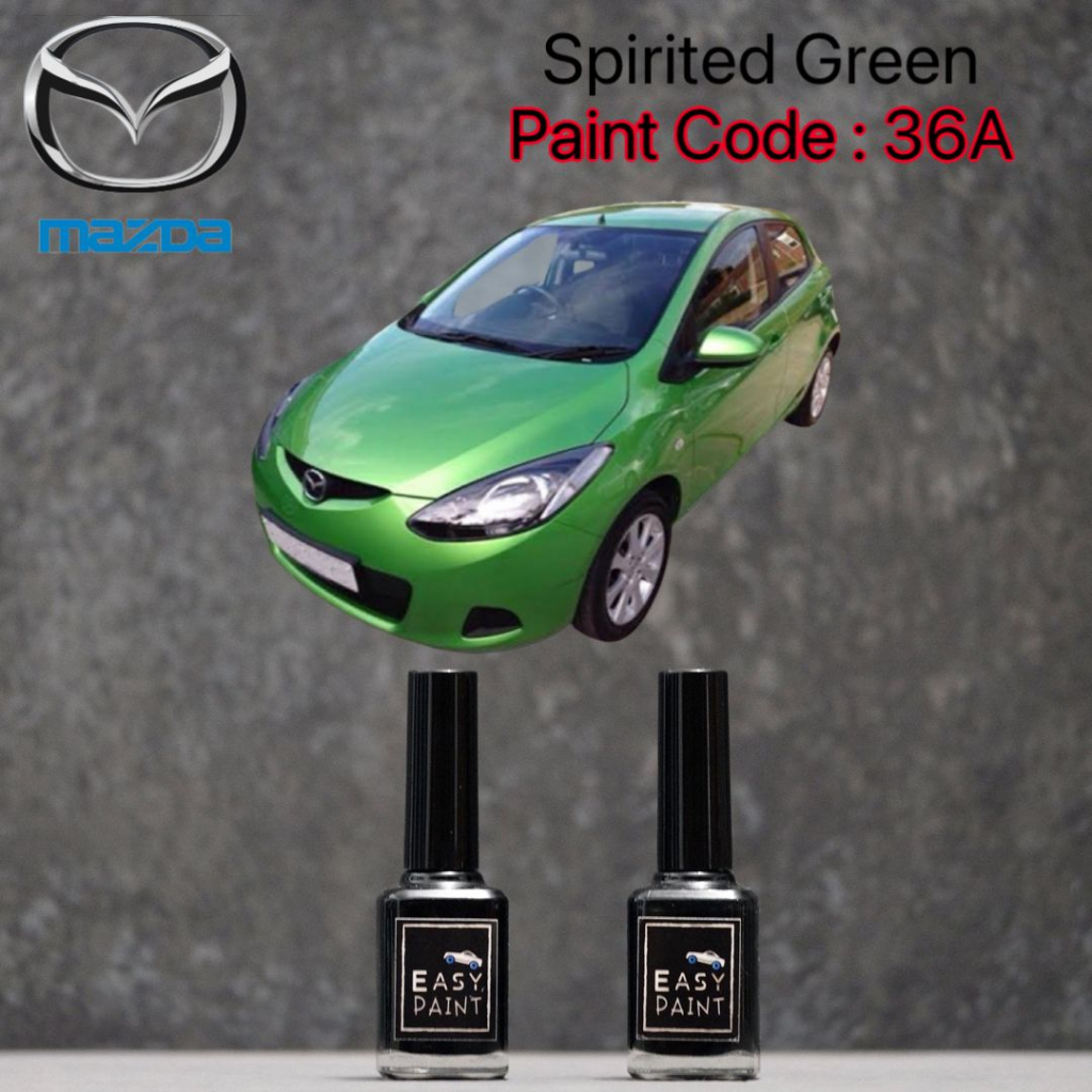 Cat Oles Mobil Spirited Green Metallic 36A Mazda 2 Hijau Muda Metalik