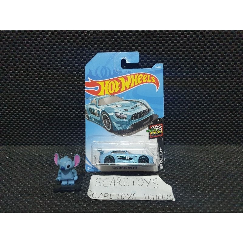 hot wheels 16 Mercedes amg gt3 GT 3 sls amg gt3 biru blue raceday