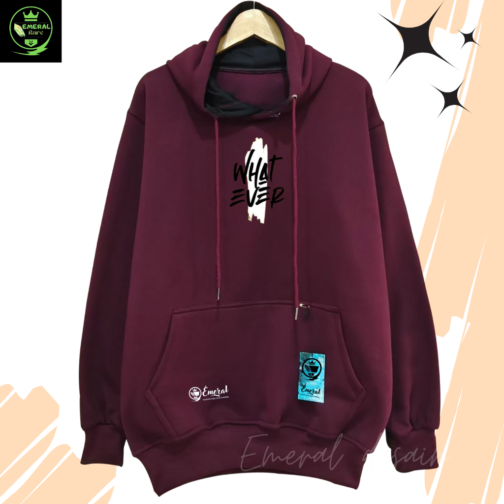 Jaket Sweater Hoodie Cowok Cewek Warna Merah Maroon Sweter Hodie Laki Laki Aesthetic Sweatshirt Dist