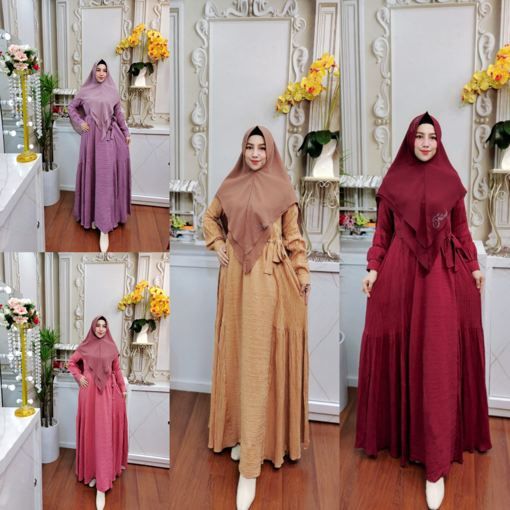 GAMIS SYARI GAMIS WANITA PREMIUM MEWAH AZIZAH SYARI GAMIS SIMPEL TERBARU