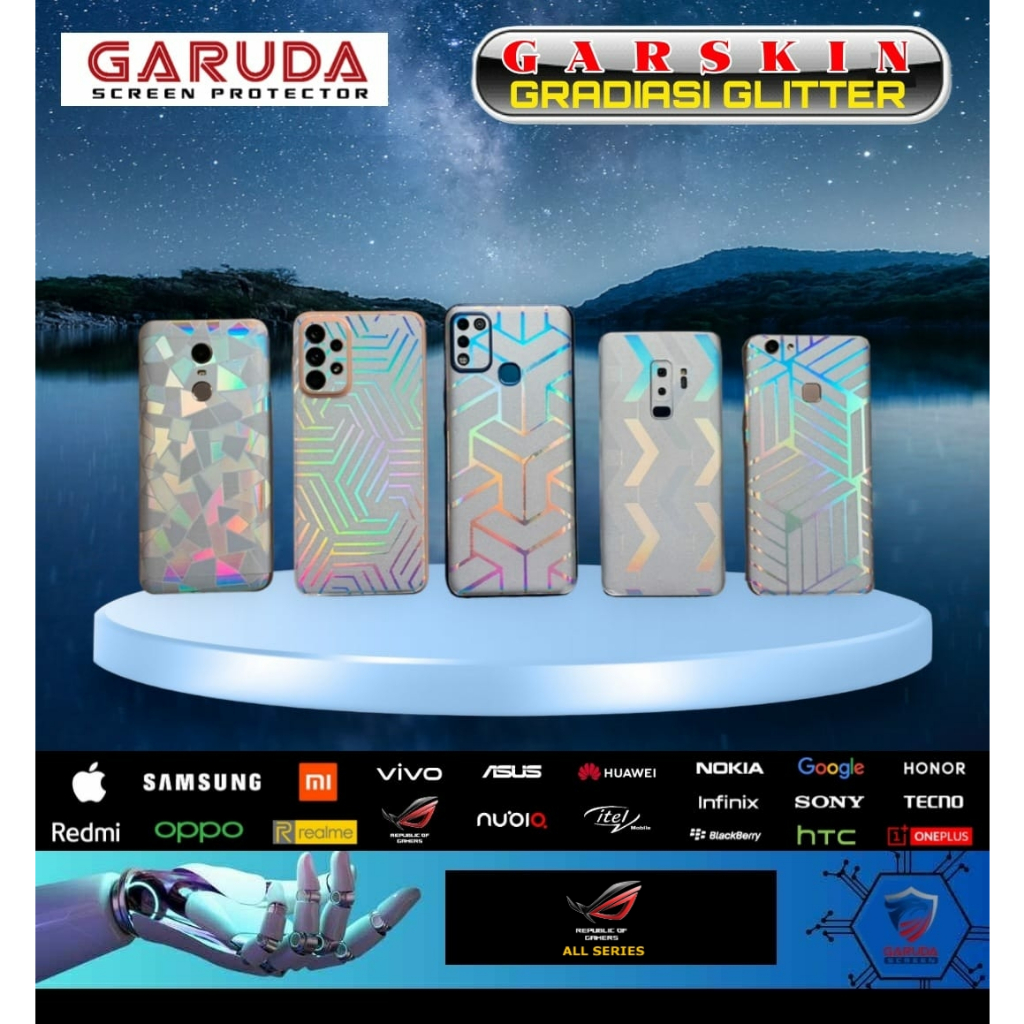 Garskin Back Protector Gradiasi Glitter| Anti Gores Hydrogel Belakang| Anti Jamur ROG SERIES ROG 5 U