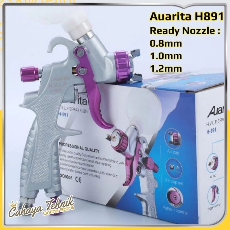 Spray Gun Auarita H891 HVLP 0.8/1.0/1.2mm Cup 250ml