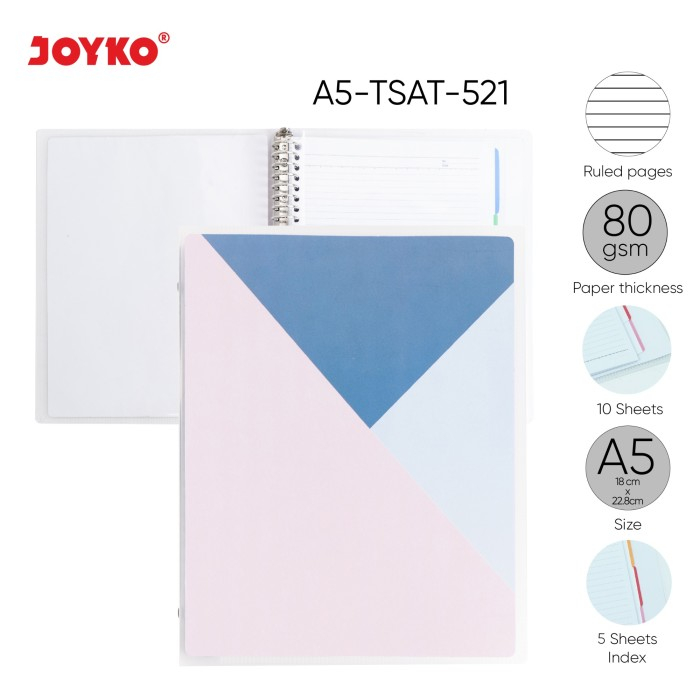 

(1 Biji) GROSIR Map Binder Joyko A5-TSAT-521 A5 / Binder Note Joyko A5-TSAT-521 / Joyko A5 TSAT 521