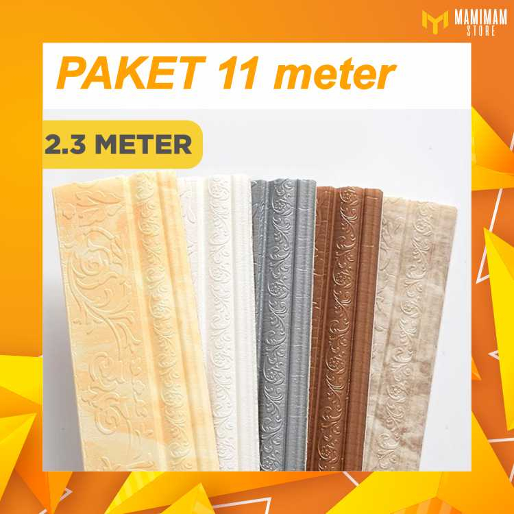 [PAKET 11 Meter] List Wallpaper Dinding Plafon 10 meter Lis Wallpaper Atap Plafon Wall Bolder Foam