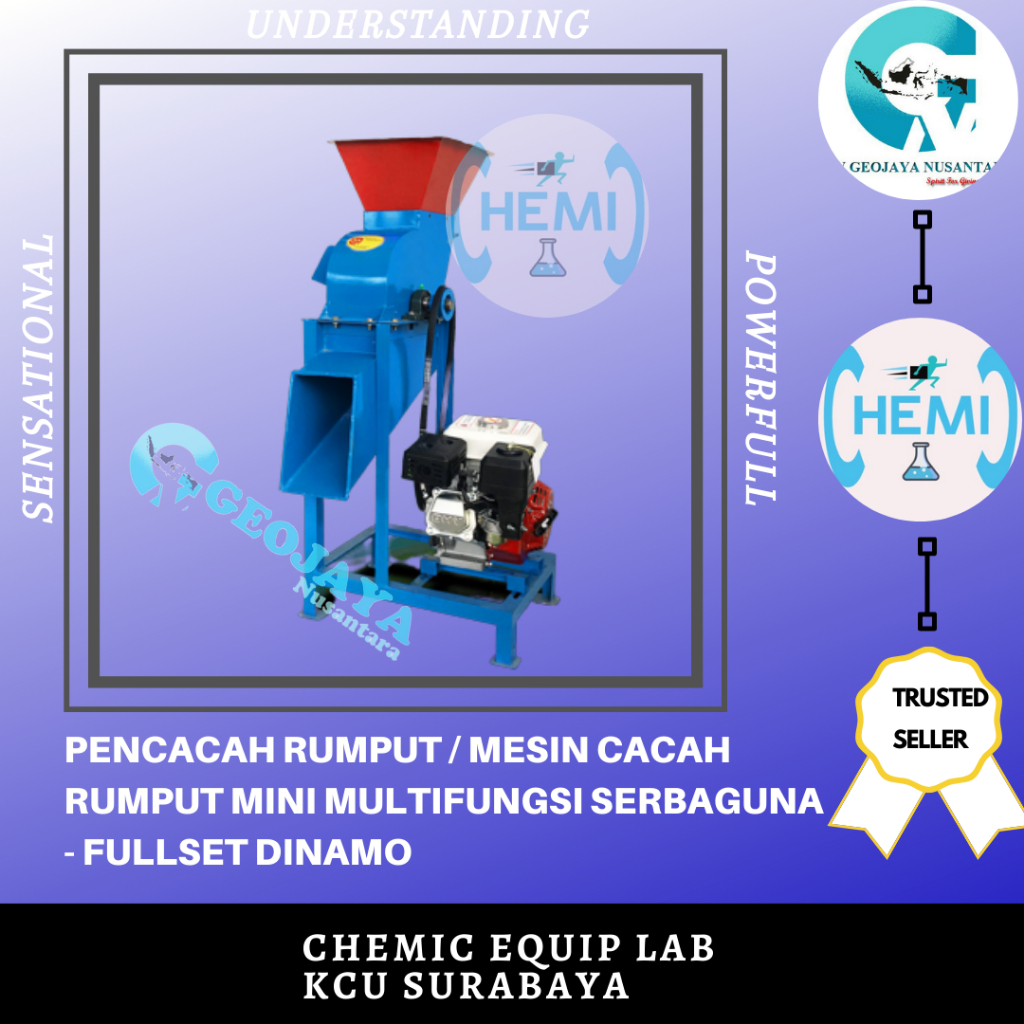 PENCACAH RUMPUT  MESIN CACAH RUMPUT MINI MULTIFUNGSI SERBAGUNA - FULLSET DINAMO