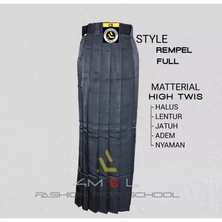 ROK HITAM SMP/SMA RA  ROK HITAM REMPEL FULL BAHAN HIGH TWIST LICIN