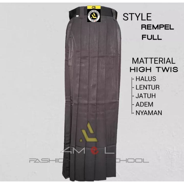 rok pramuka smp/sma rempel rok panjang smp ra full bahan high twist licin