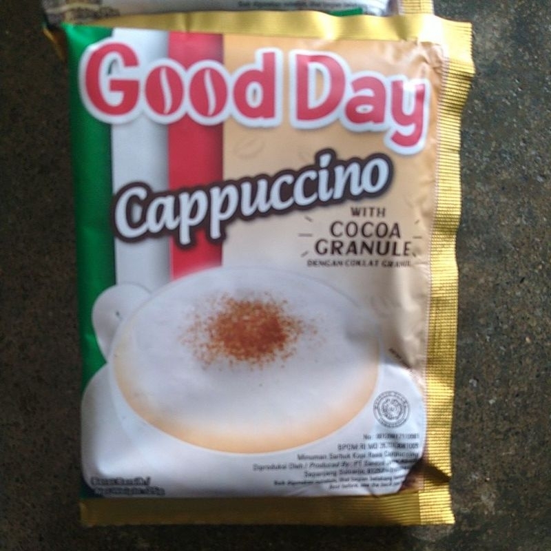 

Good Day Cappuccino 25 gram (1 renteng isi 10 sachet)