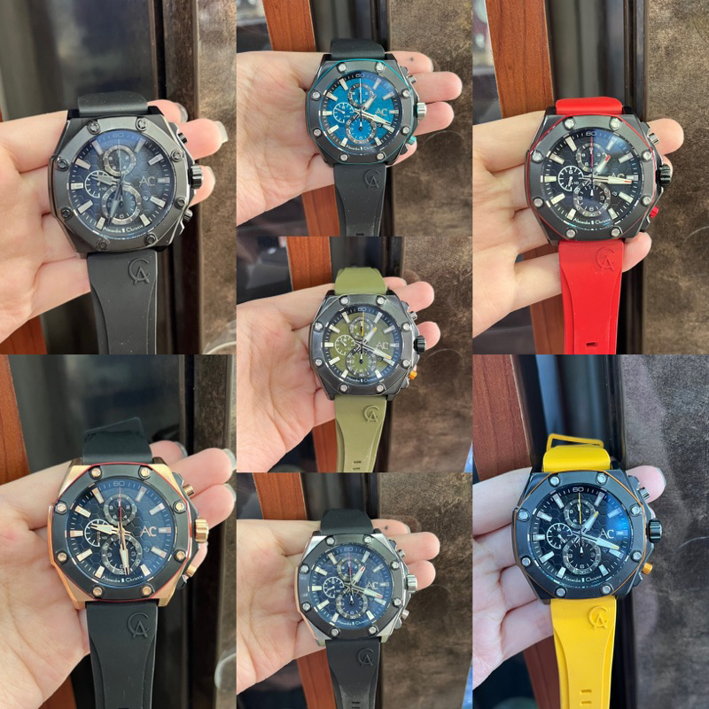 JAM TANGAN PRIA ALEXANDRE CHRISTIE RUBBER AC9601 AC 9601 MCR
