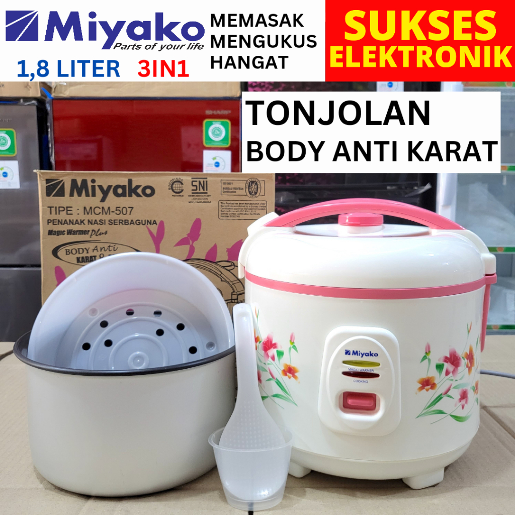 RICE COOKER MIYAKO 1,8 LITER / MAGICOM MEJIKOM MIYACO MCM-507 2 L