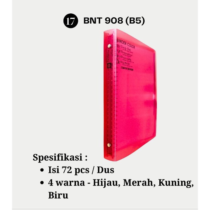 

BINDER BNT 908 UKURAN B5 / BINDER CAMPUS MURAH