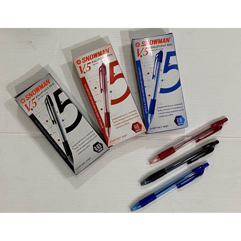 

12pcs Pulpen Snowman V5 0.7mm