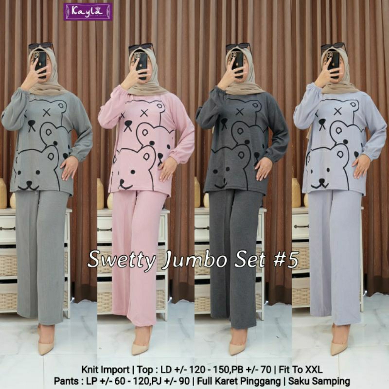 SWETTY JUMBO SET #5 ORIGINAL KAYLA // SETELAN KAOS KNIT PREMIUM TERLARIS