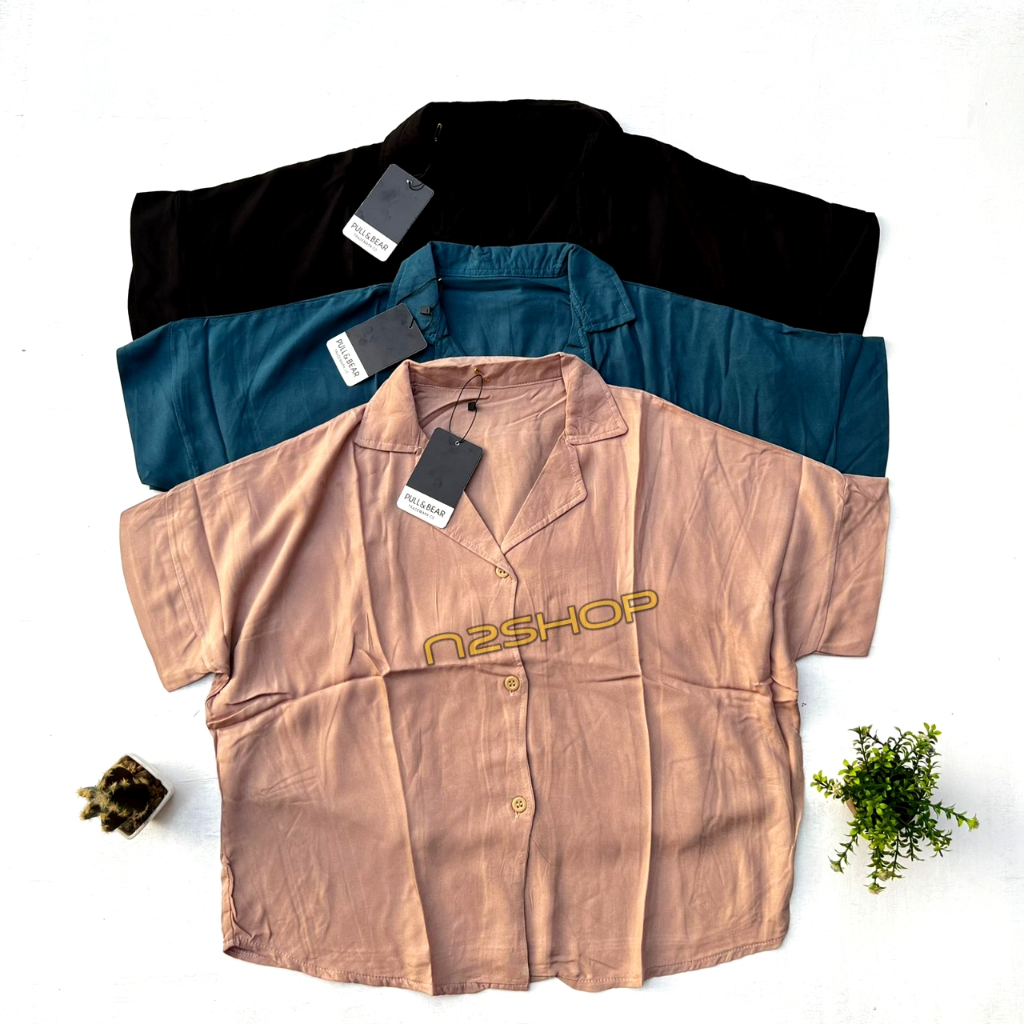 KEMEJA CROP WANITA/KEMEJA PENDEK WANITA/KEMEJA POLOS PENDEK WANITA TERBARU/KEMEJA RAYON