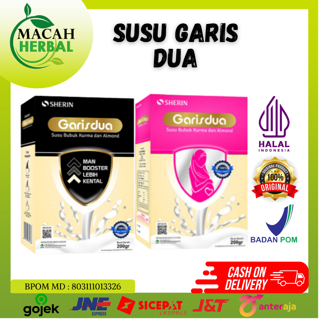 

SUSU GARIS DUA/PAKET PROMIL SUSU GARIS DUA/SUSU GARIS DUA SHERIN 200GR/PROMIL