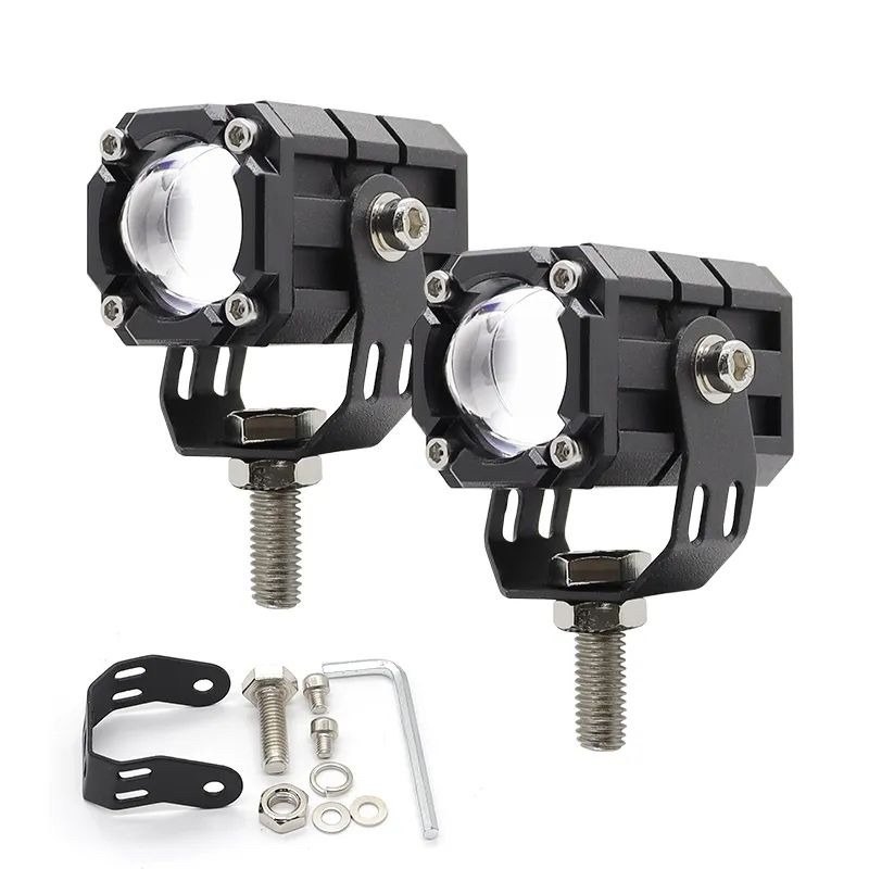 Lampu tembak Laser kotak LED D2 D3 mini kotak waterproof putih kuning cocok untuk semua motor