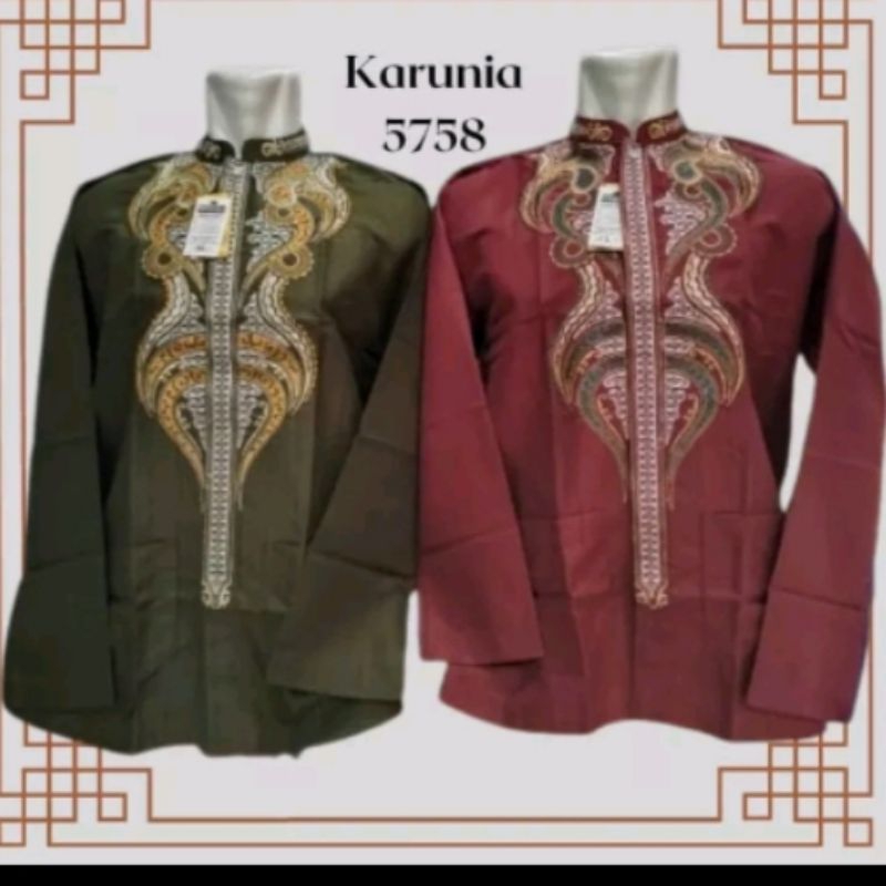 baju Koko/ baju takwa bordir lengan panjang