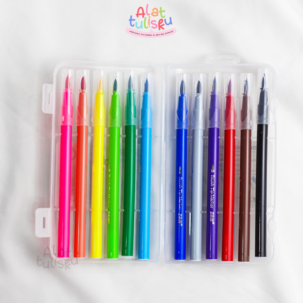 

Brush Pen Premium Enak Dipakainya Tersedia 12 Warna Cocok Untuk Anak-anak Hingga Orang Dewasa