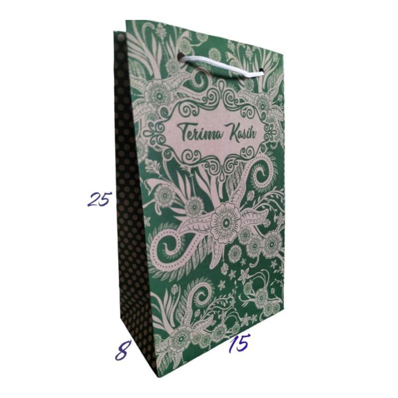 

Paper Bag Motif Batik Trimakasih ukuran 15x8x25/pxlxt