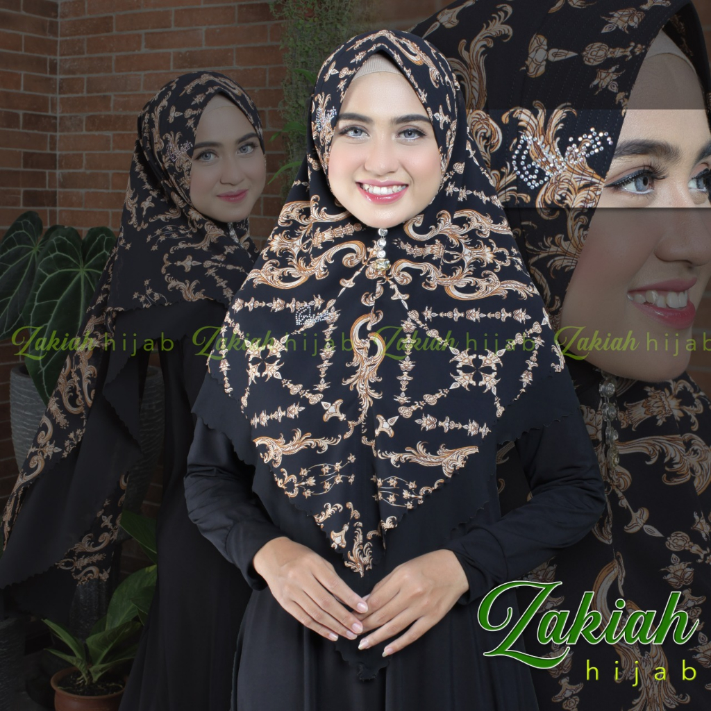 Khimar Batik Motif 02 Laser - Original Brand Zakiah Hijab