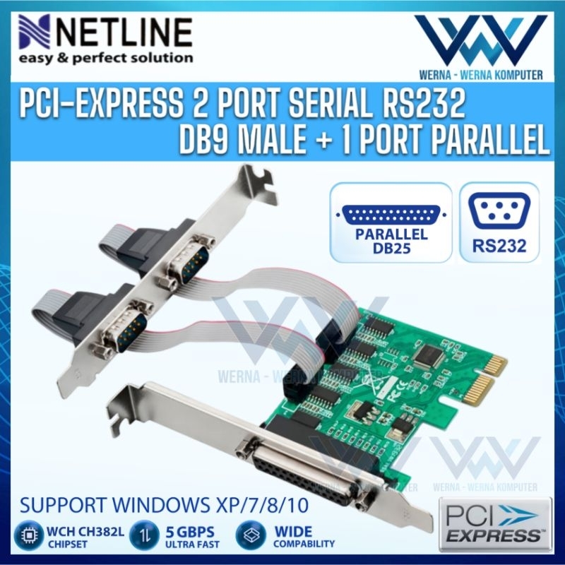 PCI EXPRESS 2 Port Serial RS232 com DB9 1x Controller Card DB25 PCI-E I/O Card