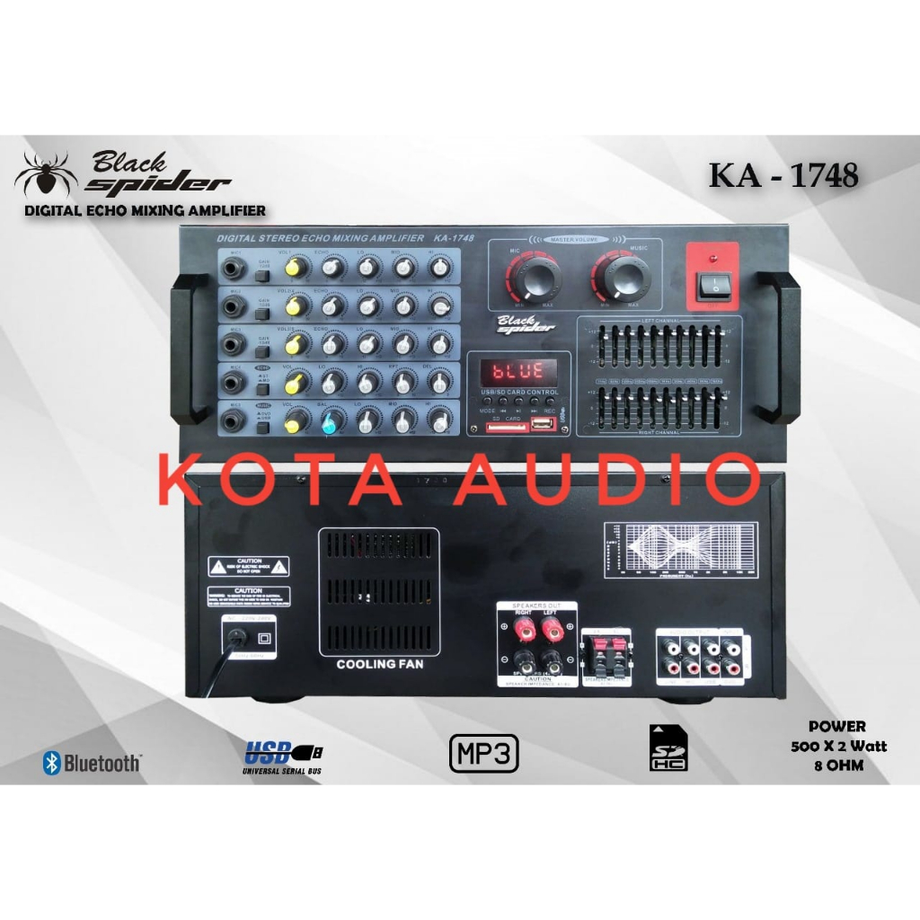 POWER AMPLIFIER BLACKSPIDER KA 1748 AMPLI BLACK SPIDER KA1748 ORIGINAL