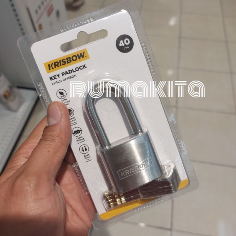 Krisbow gembok stainless steel anti karat panjang 4 cm