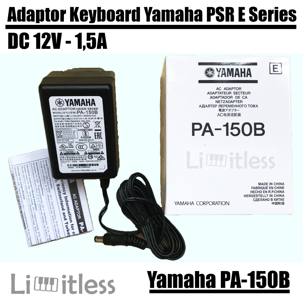 Adaptor Keyboard Yamaha PSR E Series PA150B / Power Supply Adapter Drum Elektrik DTX Original