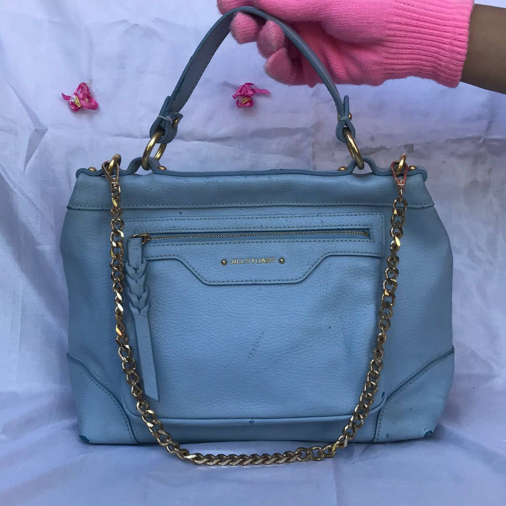 JILL STUART Shoulder Hand Bag Tas Biru Muda | Fafa Preloved Store