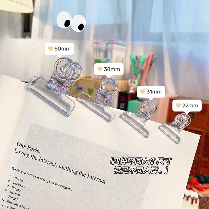 

KENSHO Paper Clip Transparan Jepitan Plastik Bening / Klip Kertas Foto Nota File
