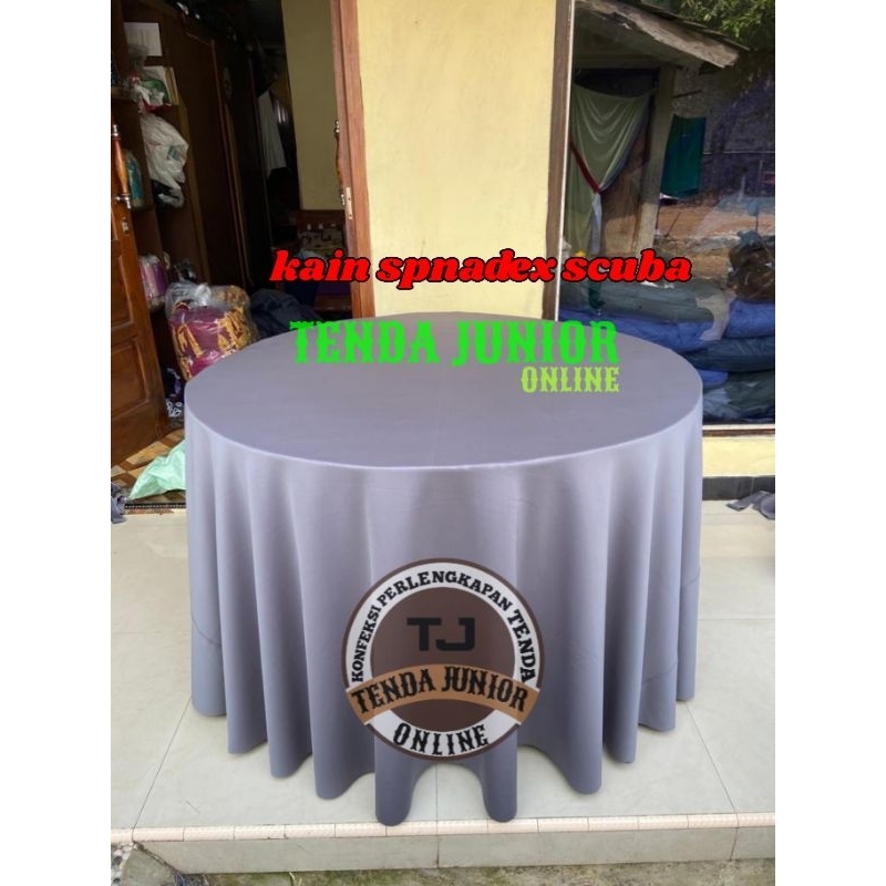 TAPLAK MEJA / ROUND TABLE ( KAIN SPANDEX SCUBA)