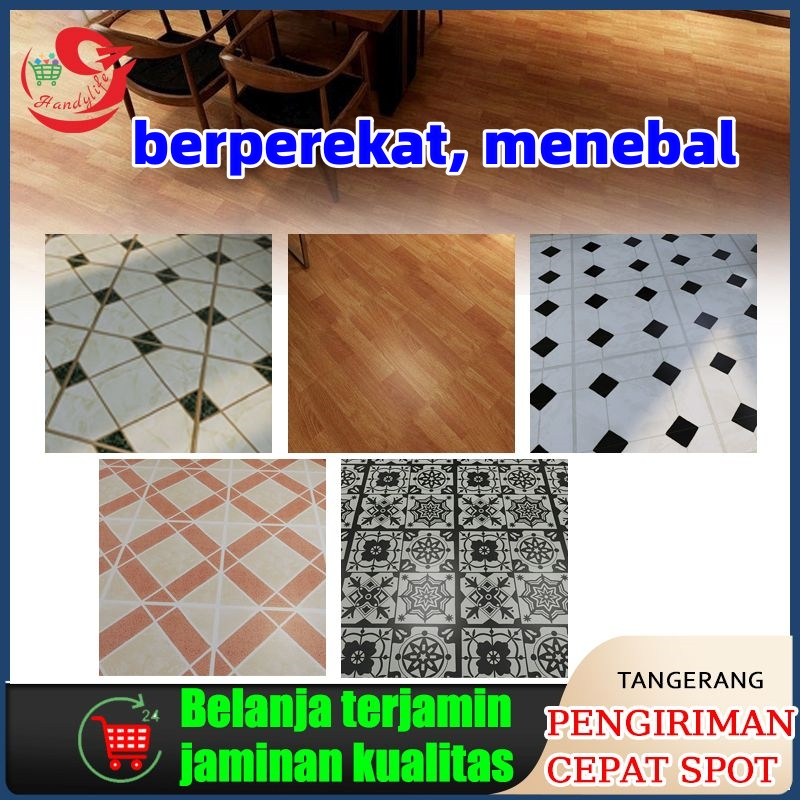 Sticker Lantai Dinding Motif Perekat Wallpaper Kamar Mandi Dapur Ruang Tamu Kamar Tidur Bahan Tebal 