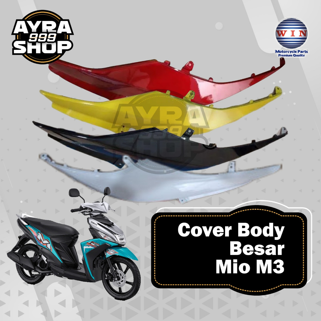 1 Set cover body belakang kanan kiri Mio M3 Merk Win. Cover body Mio M3 all color variant