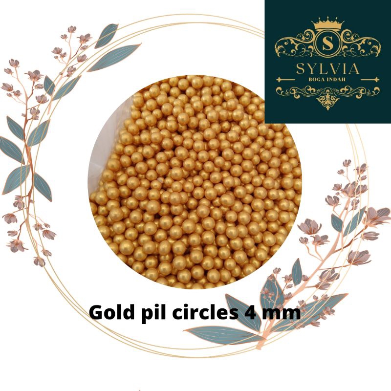 

Food Grade Bisa Dimakan Topping Gold pil circles 4mm 15 gr