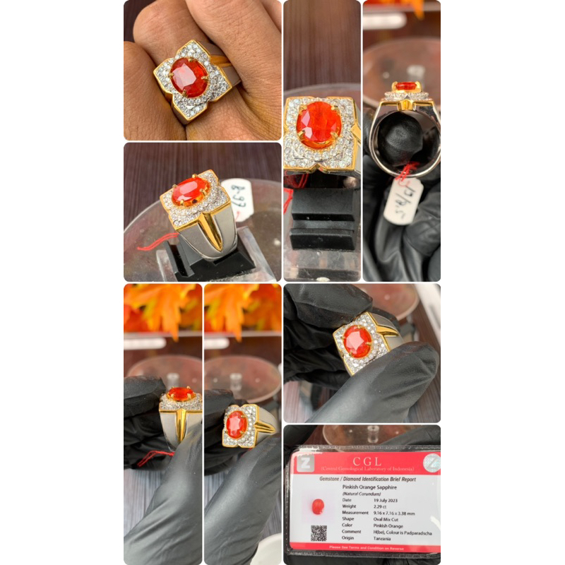 PINKISH ORANGE SAPPHIRE ( NATURAL CORUNDUM ) “MEMO CGL”