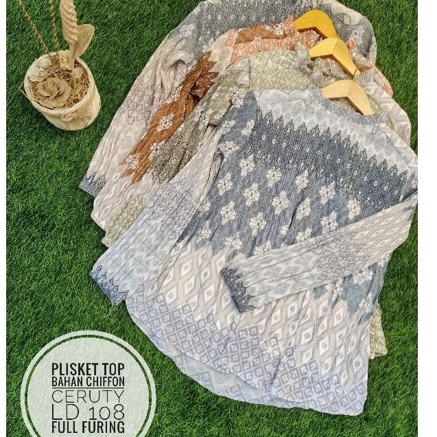 Raisya atasan motif|| atasan plisket premium|| atasan plisket bangkok || atasan kerja wanita