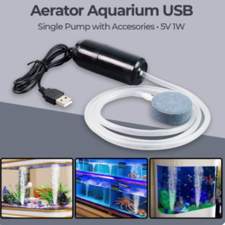 MINI AIRPUMP AERATOR USB SINGLE PUMP MESIN GELEMBUNG UDARA POWERBANK PORTABLE PANCING MANCING IKAN