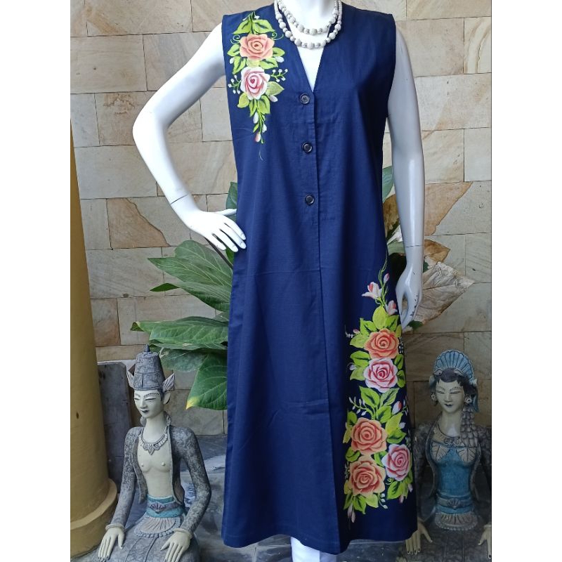 OUTER CIGARET LUKIS BAJU WANITA PANJANG OUTFIT CANTIK KEKINIAN