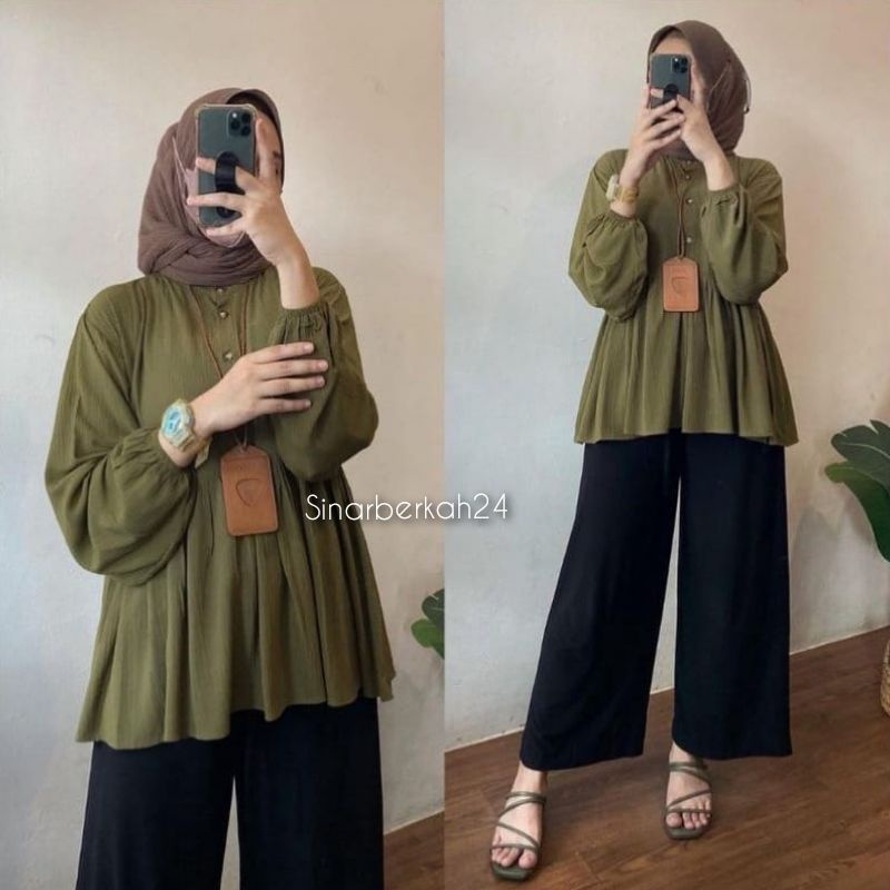 PROMO Raisa Blouse Rayon Crinkle Premium Rania Blouse Crinkle