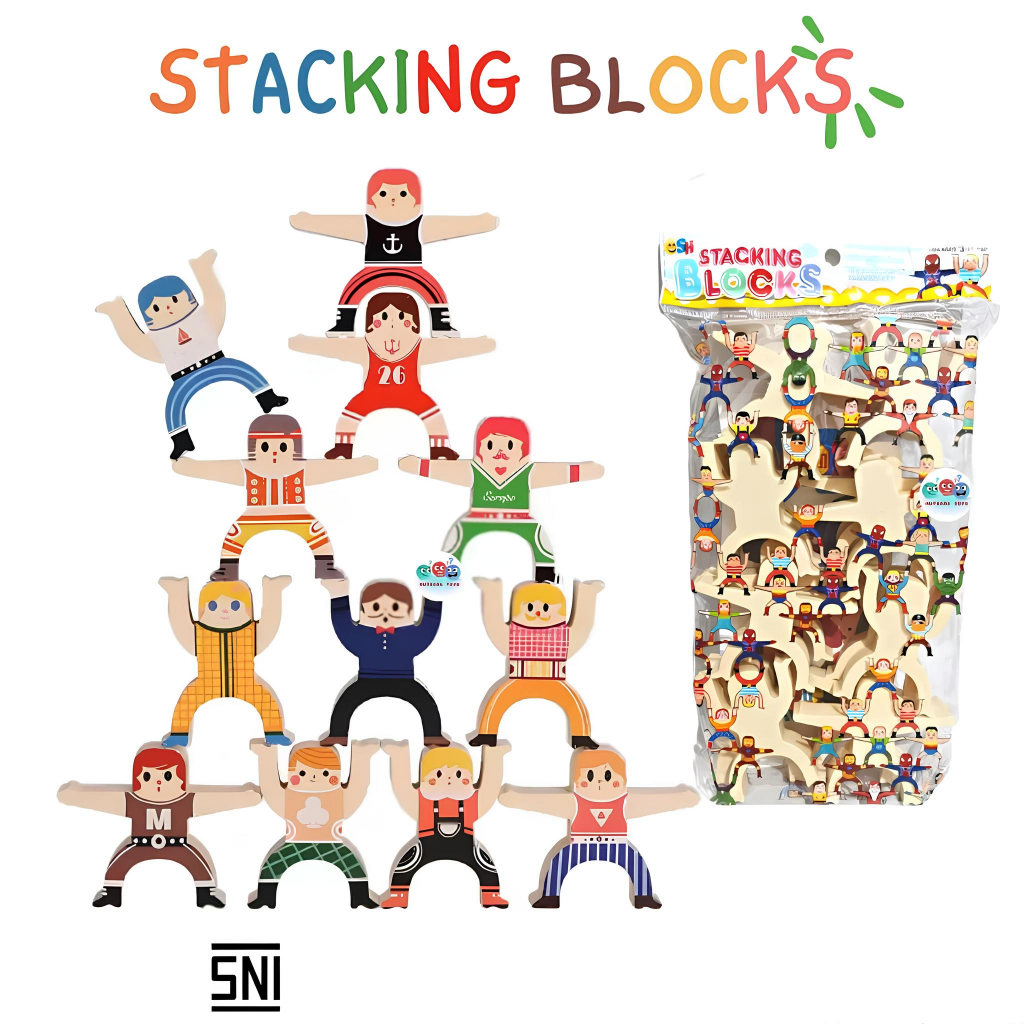 MAINAN EDUKATIF ANAK / STACKING BLOCK / MAINAN STACKING BLOCK ORANG / MAINAN STACKO MAINAN BALOK SUS