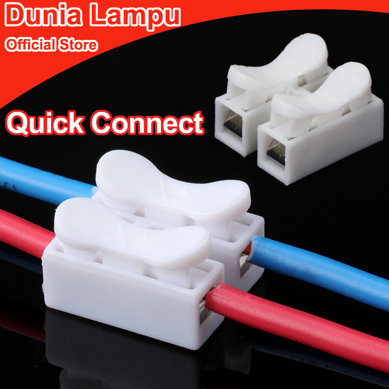 Dunia Lampu Quick Connect Terminal Block Cable / Sambungan Kabel / 2 Wire Connector Spring Terminal 