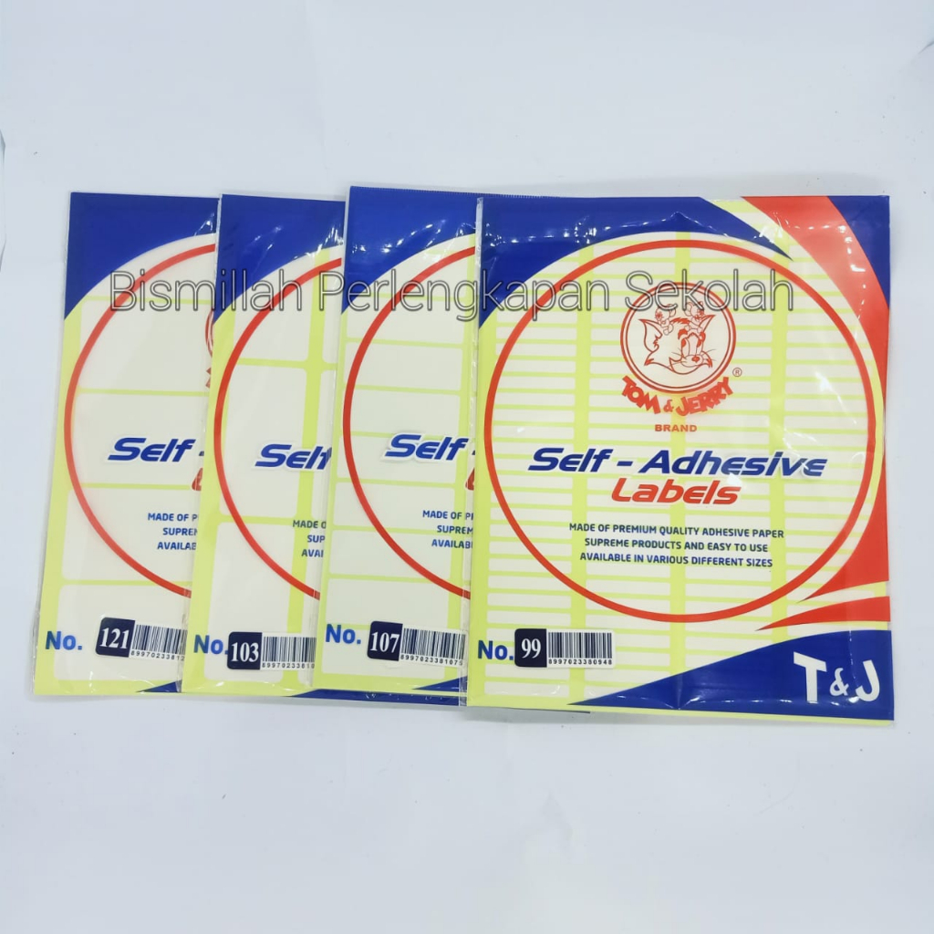 

label/stiker T&J ukuran no,99/107,103,121