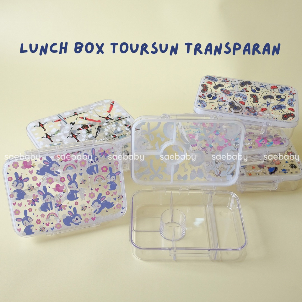 Tokoani17 Lunch Box Transparan Toursun, Kotak Makan Tritan ,Kotak Bekal Makan Anak Bento Box Tritan
