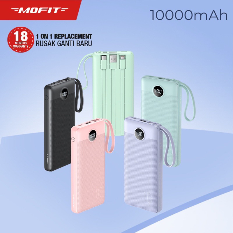 Powerbank MOFIT M19 10000mAh + Fast Charge 2.4A Real Capacity